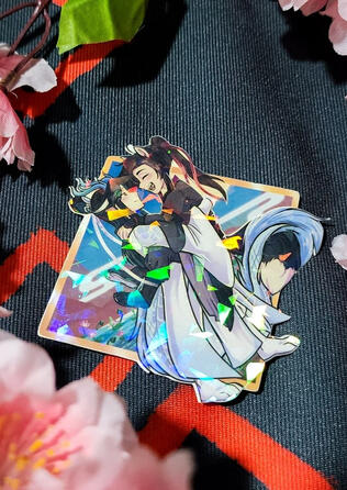 Broken Glass Laminated Vinyl Sticker